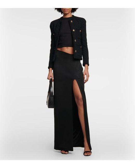 Galvan Black Alicja Jersey Maxi Skirt