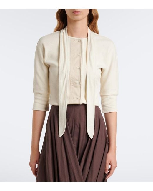 Lemaire White Ribbed-Knit Cotton And Linen Top