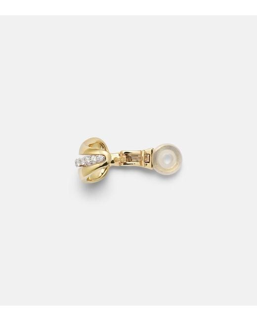 YEPREM Metallic Whisper 18Kt Ear Cuff With Diamonds