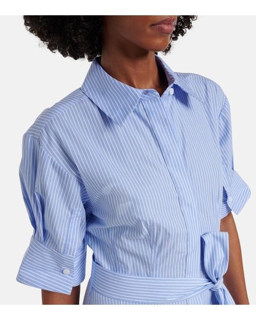 Jonathan Simkhai Blue Truman Striped Cotton Maxi Dress