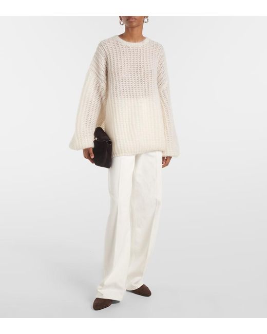 Totême White High-Rise Wide-Leg Jeans