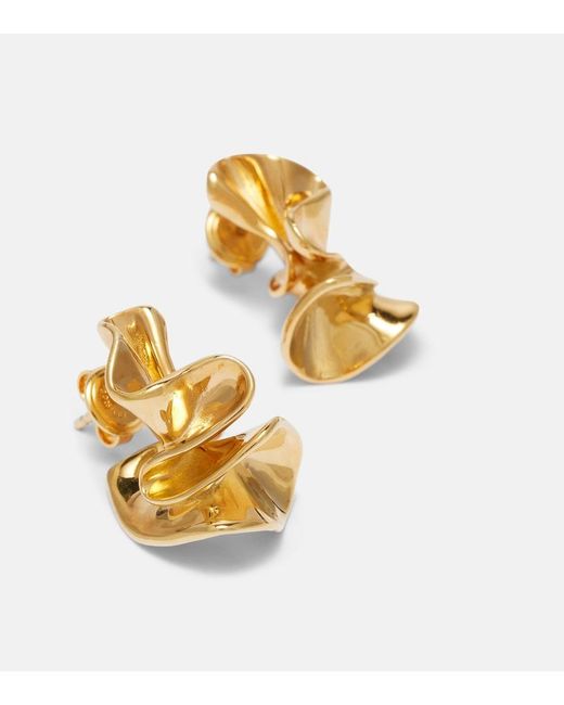 Bottega Veneta Metallic Anemone Small-Plated Earrings