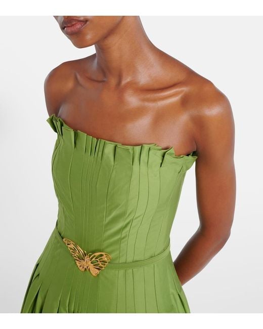 Oscar de la Renta Green Robe Aus Baumwolle