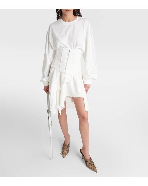 Acne White Bustier-Kleid aus Baumwoll-Jersey