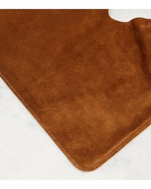 The Row Brown Bindle Small Suede Top-Handle Bag
