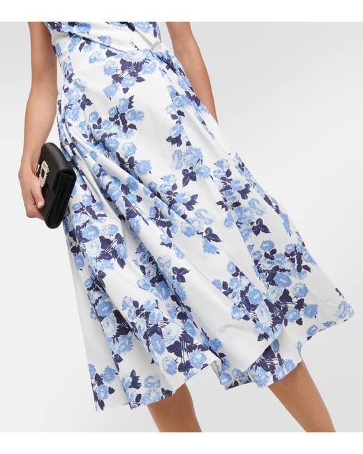 Emilia Wickstead Blue Kleid Ariadna Aus Baumwollpopeline