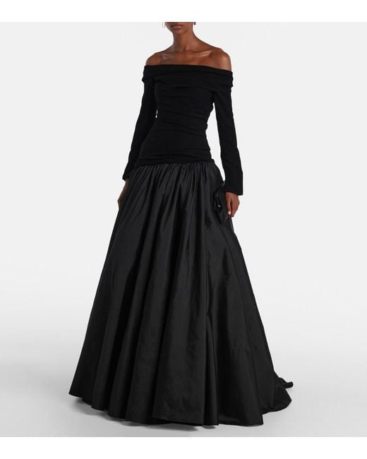 Marmar Halim Black Draped Gown