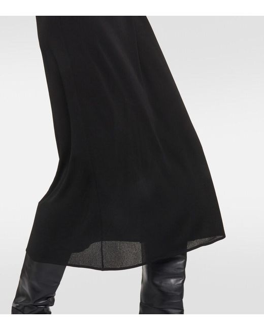 Tory Burch Black Ruched Midi Dress