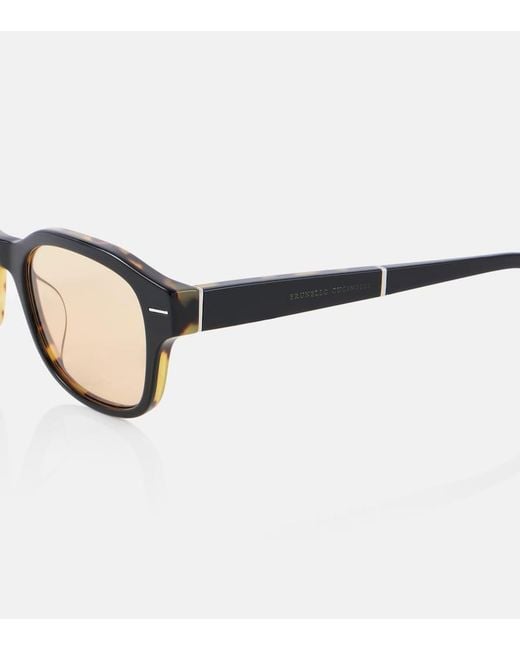 Brunello Cucinelli Brown Sartorial Sunset Square Sunglasses