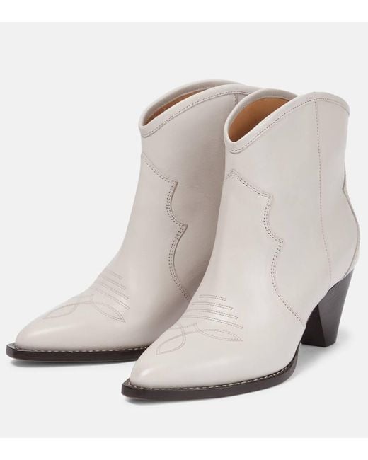 Isabel Marant Natural Darizo Leather Cowboy Boots