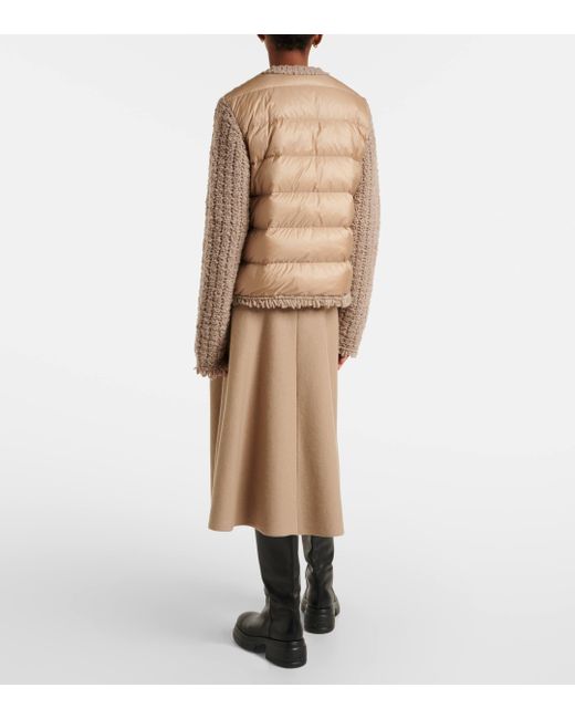 Moncler Natural Wool And Cotton-blend Cardigan