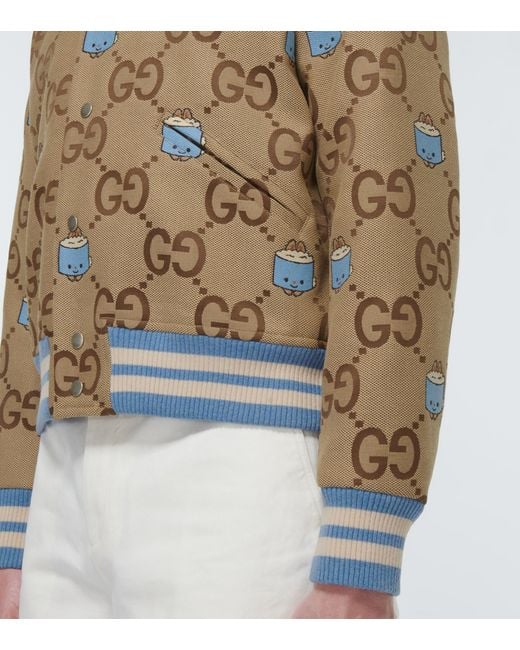 Gucci Beige Canvas Jumbo GG Jacket for Men