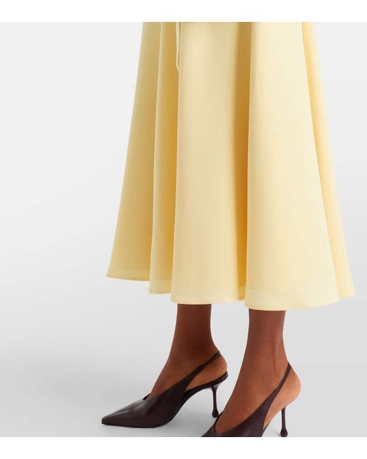 Roland Mouret Yellow Belted Cady Midi Dress