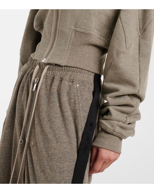 Rick Owens Natural Cropped Cotton-Blend Jersey Hoodie