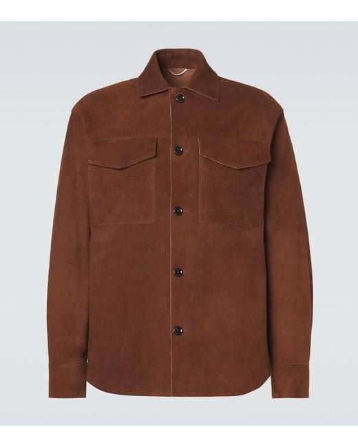 Lardini Brown Suede Jacket for men