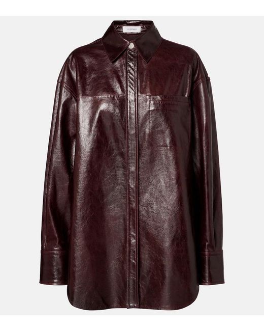Sportmax Brown Borel Leather Overshirt