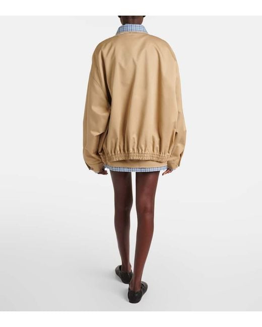 Chaqueta De Algodon A Cuadros Miu Miu de color Natural