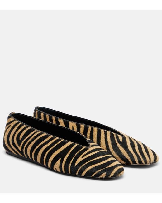 Le Monde Beryl Brown Luna Calf Hair Ballet Flats