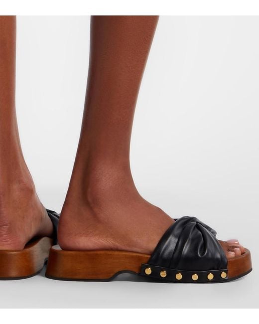 Ganni Brown Clogs Tia