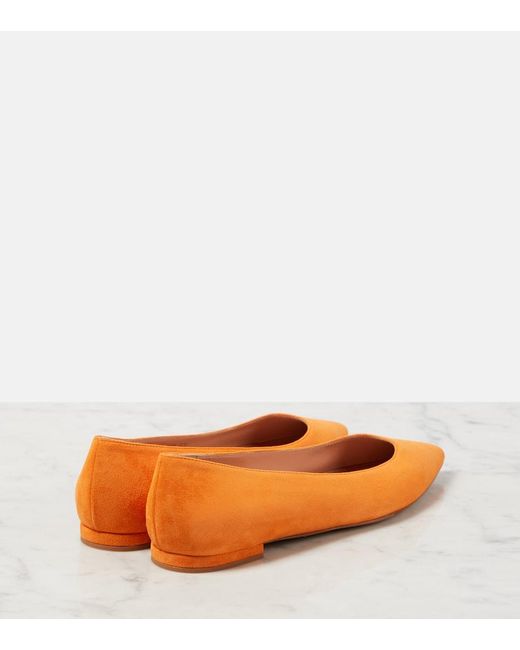 Gianvito Rossi Orange Gianvito Suede Ballet Flats