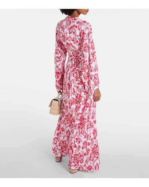 Melissa Odabash Red Wisdom Floral Wrap Dress