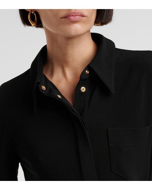 Vestido Camisero De Jersey Con Cinturon Tory Burch de color Black