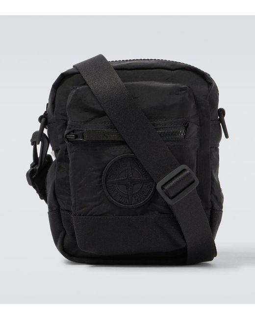 Stone Island Black Compass Messenger Bag for men