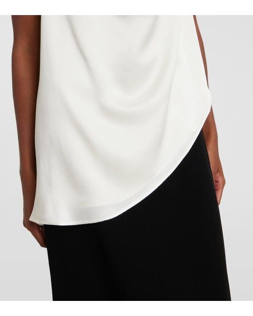 Top En Satin Rohe en coloris White