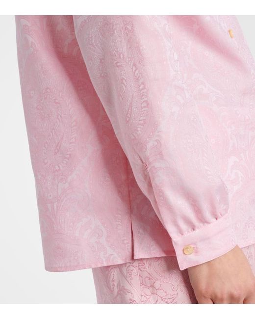 Chemise En Jacquard De Coton Etro en coloris Pink