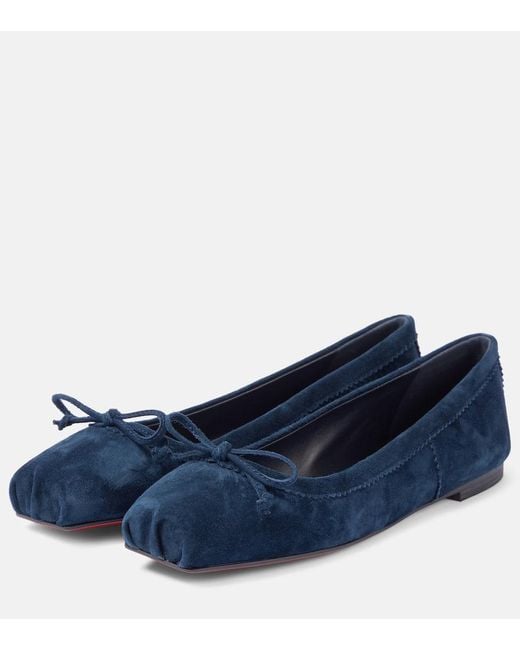 Christian Louboutin Blue Mamadrague Suede Ballet Flats