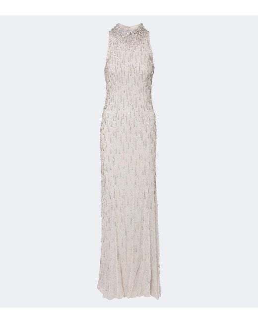Jenny Packham White Santa Fe Embellished Gown