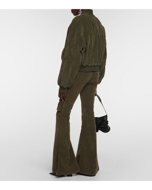 Blumarine Green Velvet Bomber Jacket