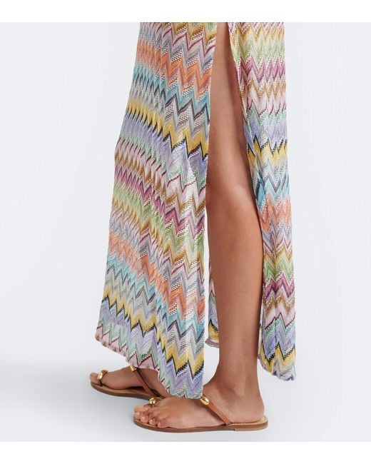 Missoni White Zigzag Lame Kaftan