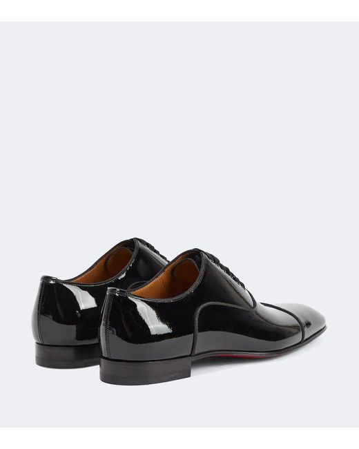 Christian Louboutin Black Greggo Patent Leather Oxford Shoes for men