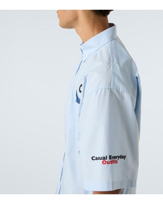 Balenciaga Blue Short-Sleeved Shirt for men