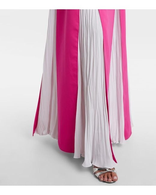 Marmar Halim Pink Pleated Sash Gown