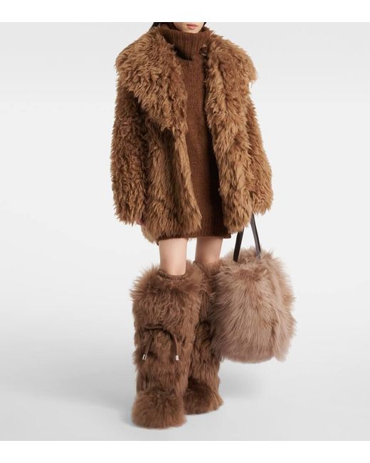 Stivali Da Neve Gaia High di Moncler in Brown