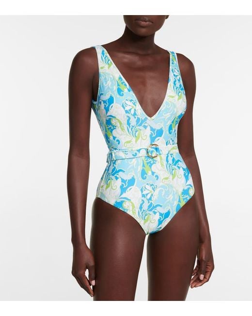 Melissa Odabash Blue Belize Printed Swimsuit