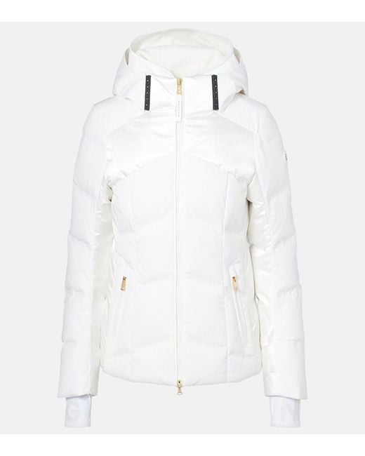 Bogner White Delin Hooded Down Ski Jacket