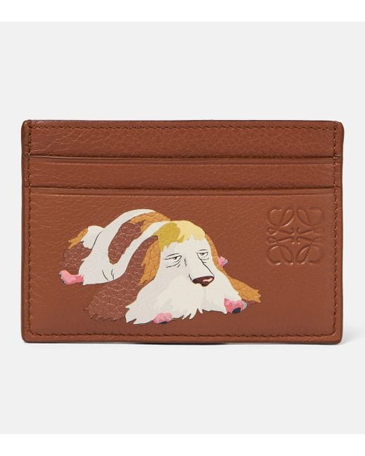 Loewe Brown X Howl's Moving Castle Heen Leather Card Holder