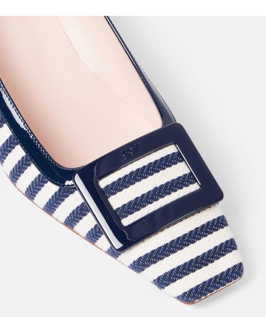 Roger Vivier Blue Belle Vivier Striped Pumps