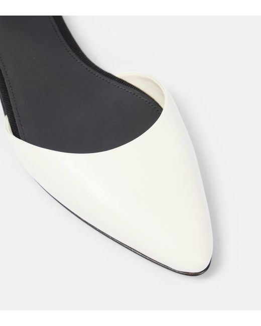 Co. White Leather Slingback Flats