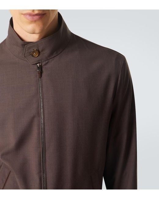 Canali Brown Impeccabile Wool Blouson Jacket for men