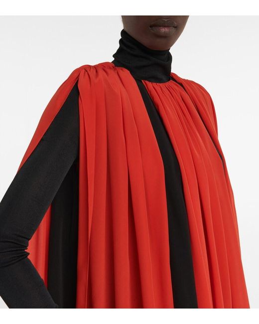 The Row Red Althea Silk Tunic Top