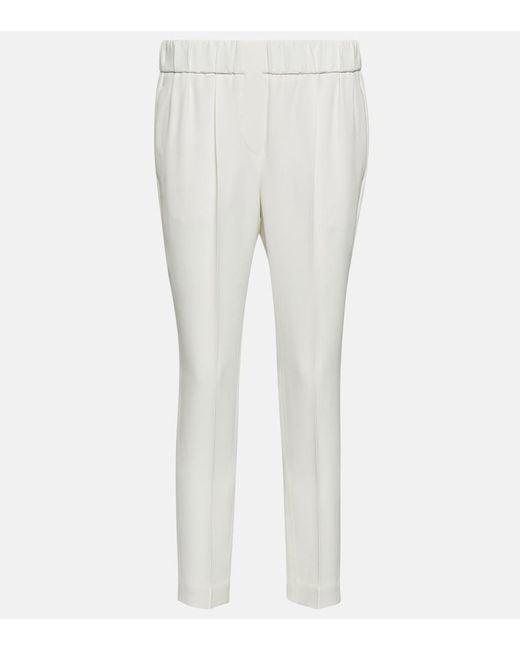 Brunello Cucinelli White Tailored Crepe Pants