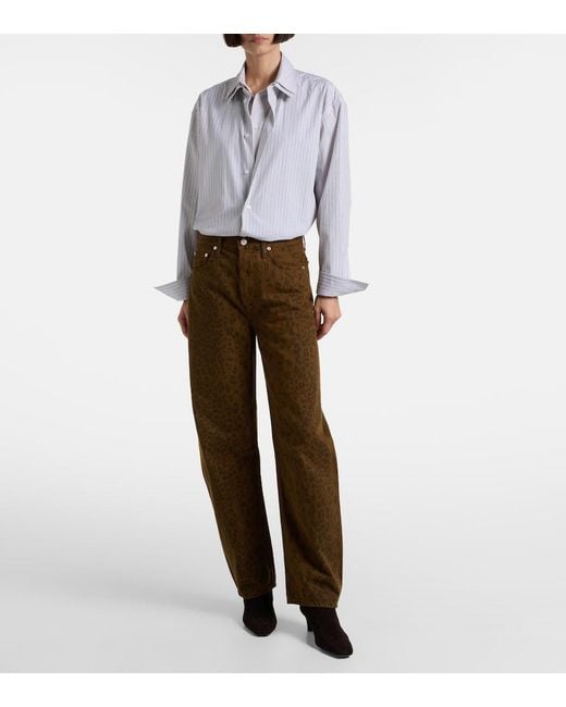 Citizens of Humanity Brown Miro Leopard-Print Barrel-Leg Jeans