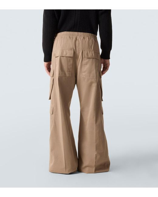 Rick Owens Natural Drkshdw Cotton Flannel Cargo Pants for men