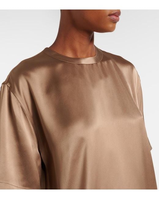 Totême  Natural T-Shirt Aus Satin