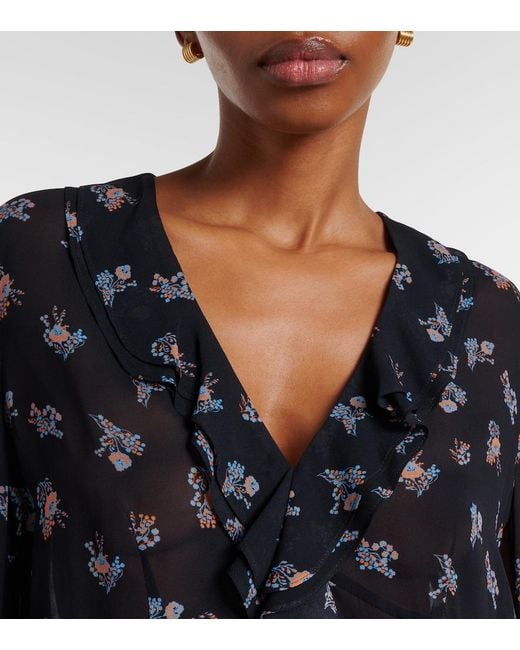 Dorothee Schumacher Black Airy Daydream Floral Georgette Blouse