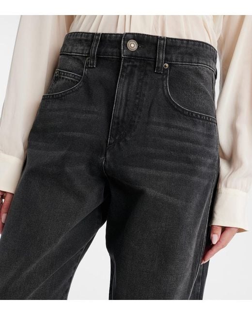 Isabel Marant Blue Mid-Rise Barrel Jeans Oriane